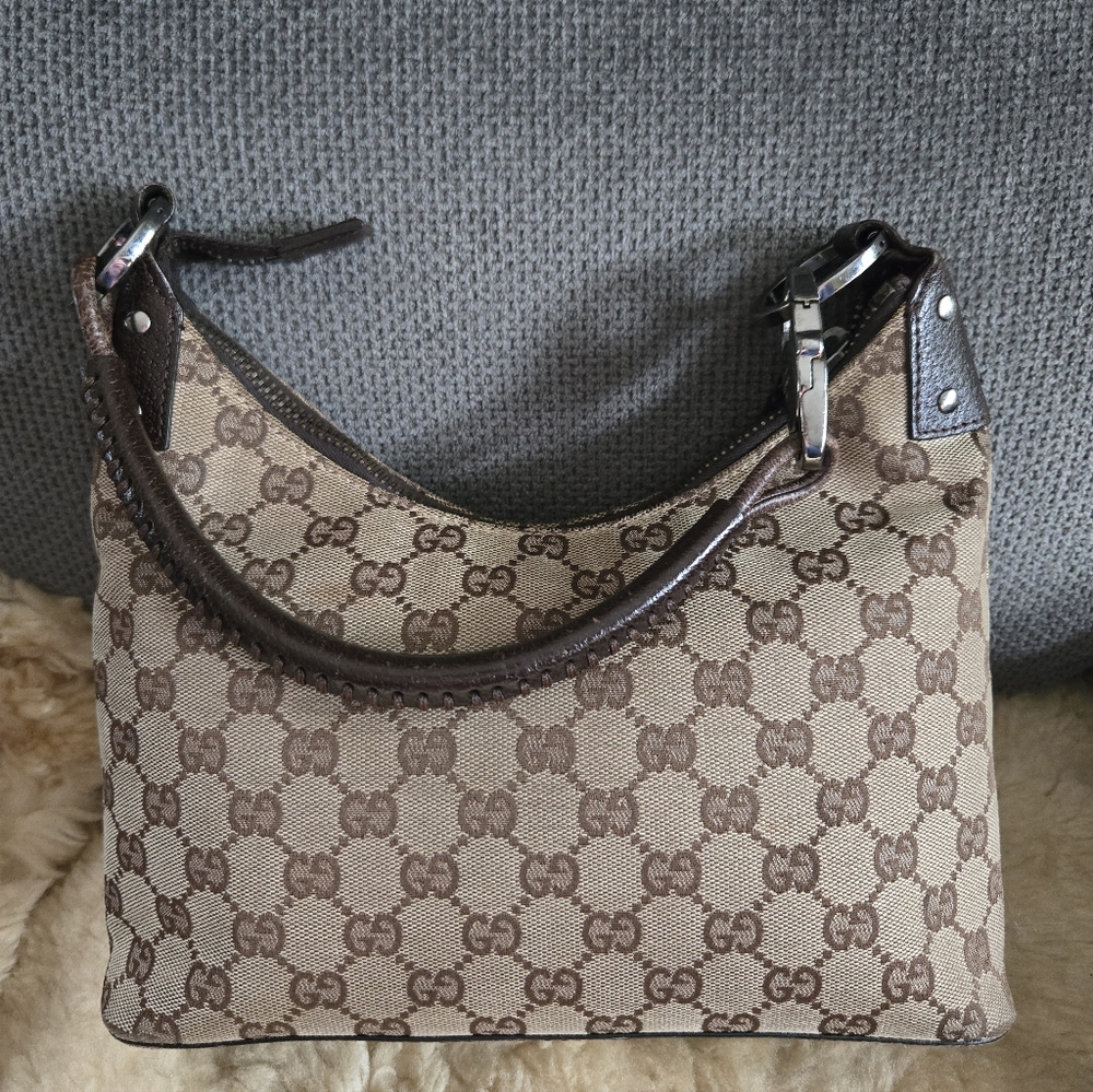 Gucci Monogram Classic Ring Hobo Brown